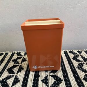 Vintage Burnt Melamine Orange Cookie Jar 70's Mod